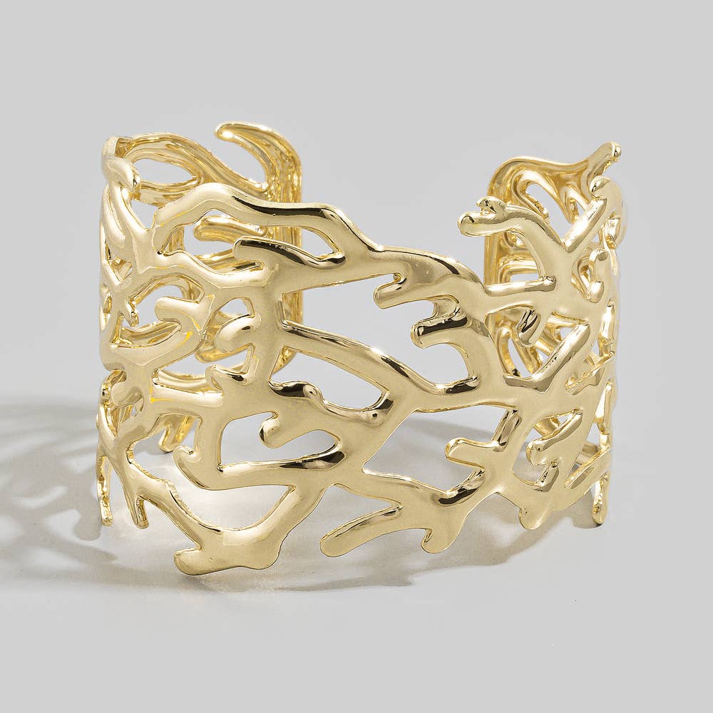 Gold Coral Cuff Bracelet