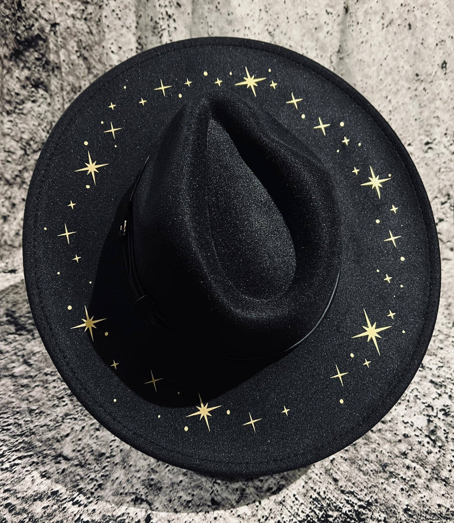 Vegan Felt Hat - XL Brim - Starry Night