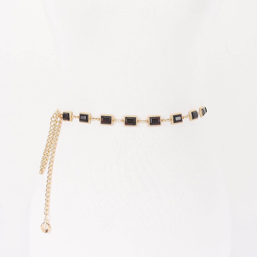 Vintage Stone Metal Chain Belt