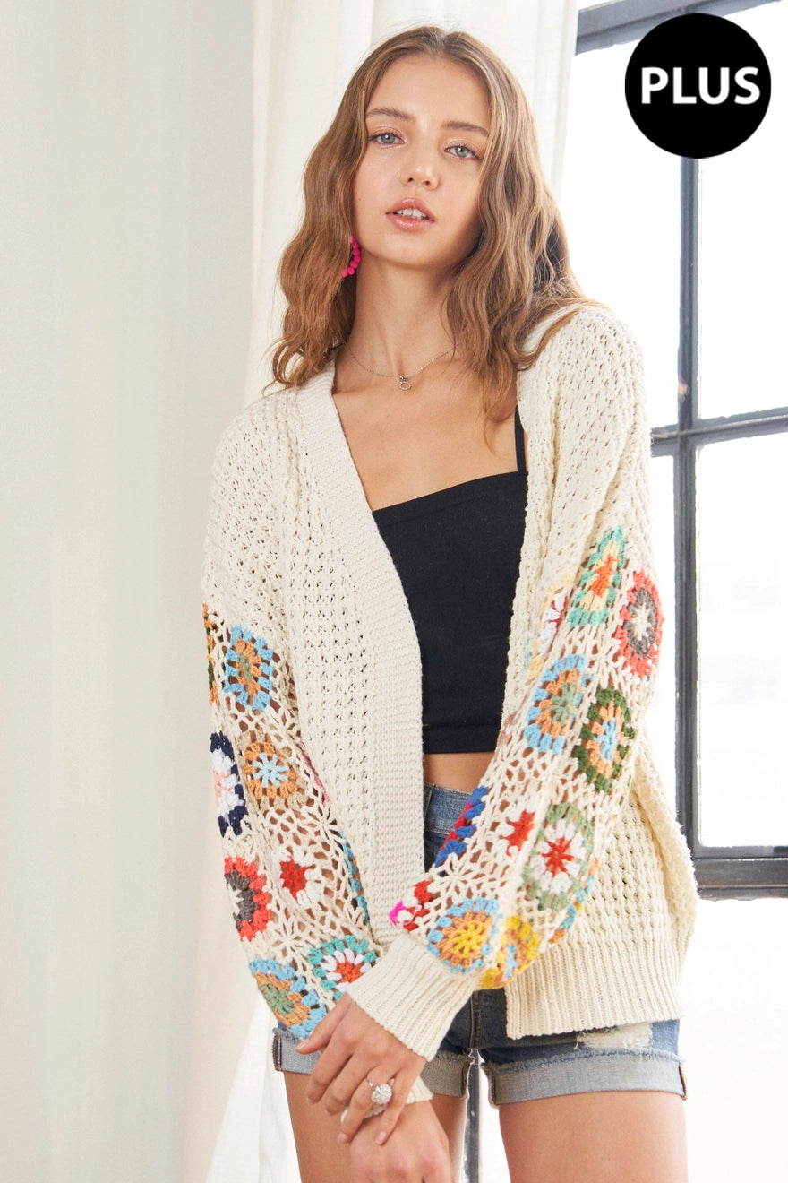 Plus Granny Sleeved Cardigan