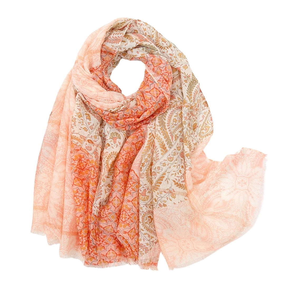 Peachy Boho Print Scarf