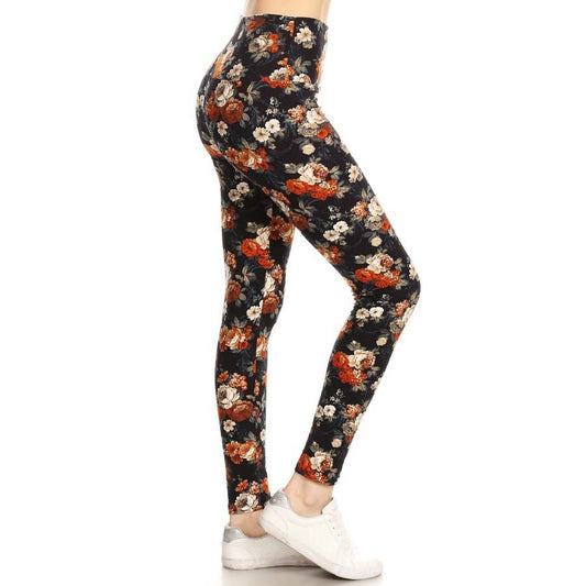 Fall Floral 5" Waistband Leggings