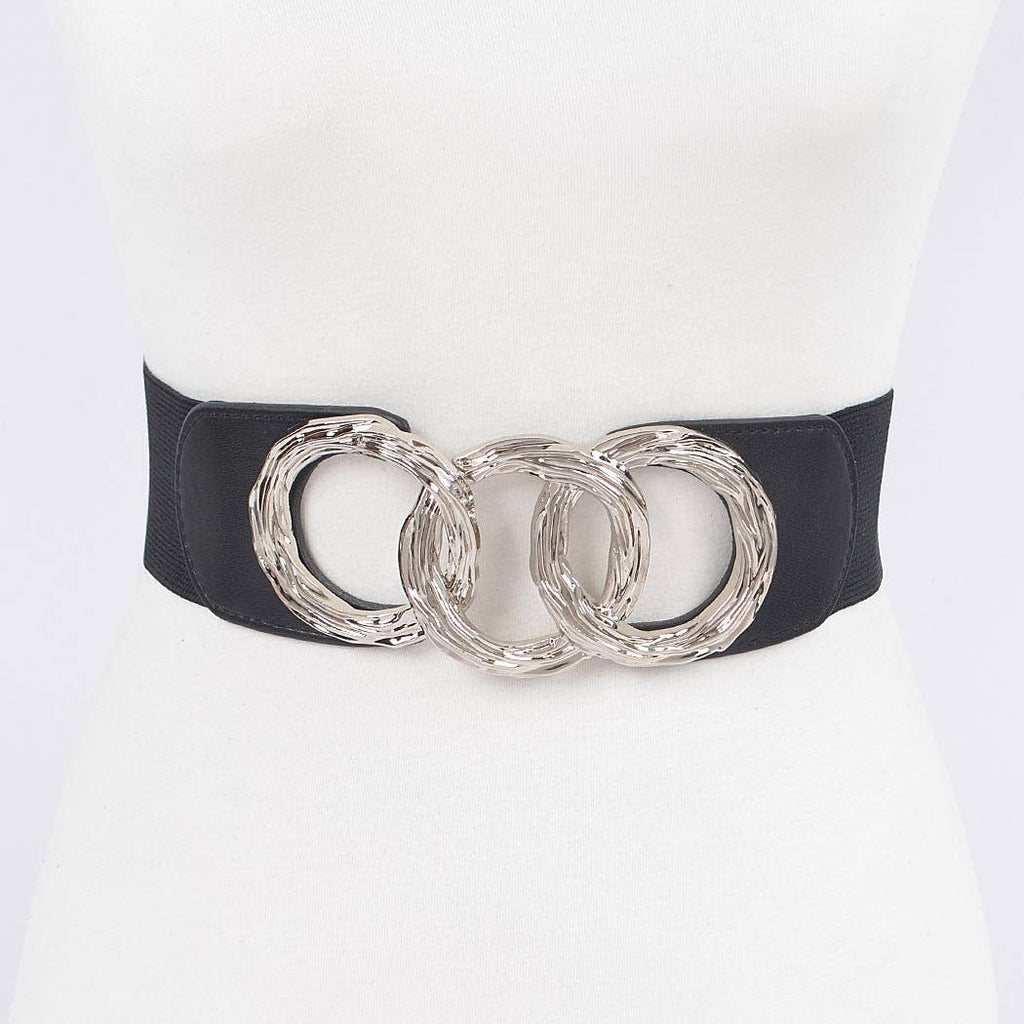 Triple O Ring Buckle Elastic Belt