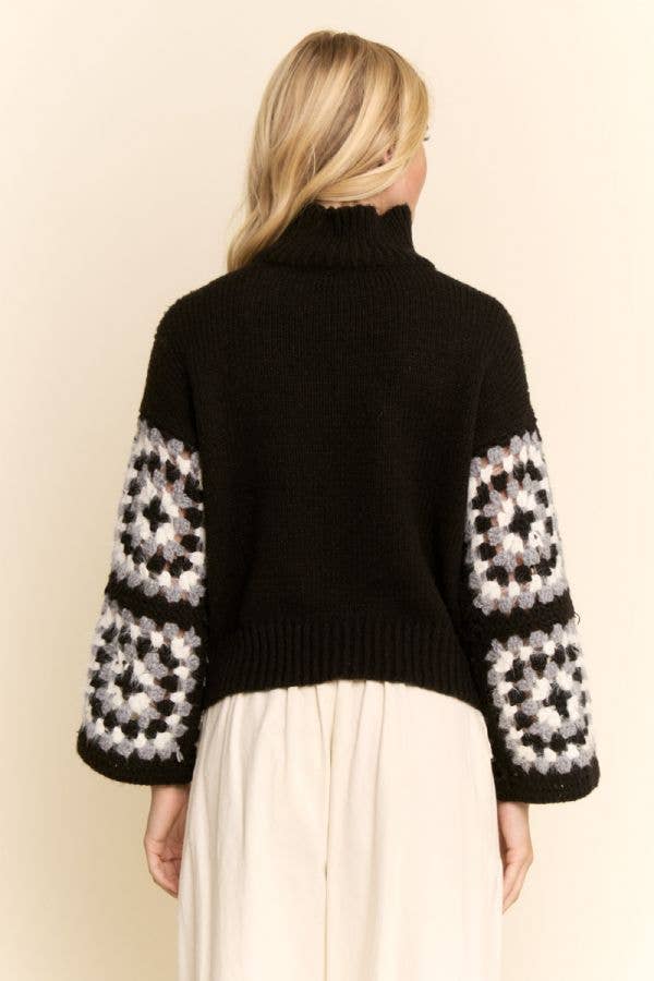 Granny Square Turtleneck Sweater