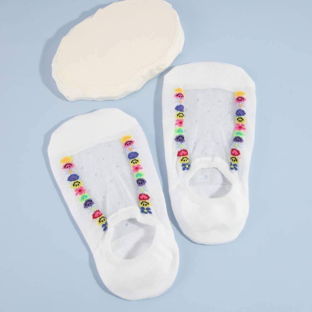 Smiley Face No Show Socks