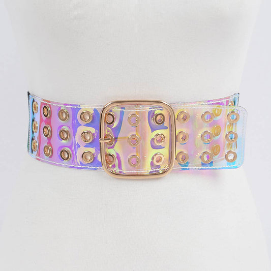Transparent Eyelet Stretch Belt
