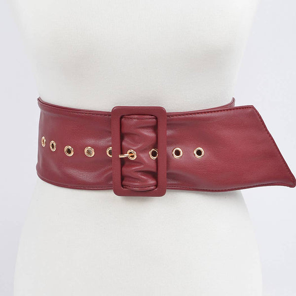 Wide Faux Leather Belt