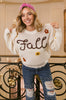 Fall Yarn Stitch Flower Sweater