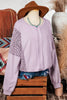 Lilac Knit Sleeved Sweatshirt