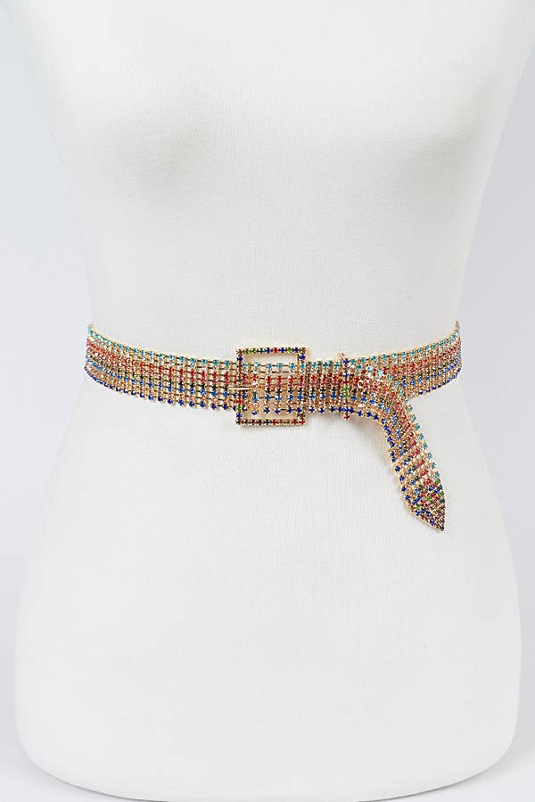 Multicolor Rhinestone Belt