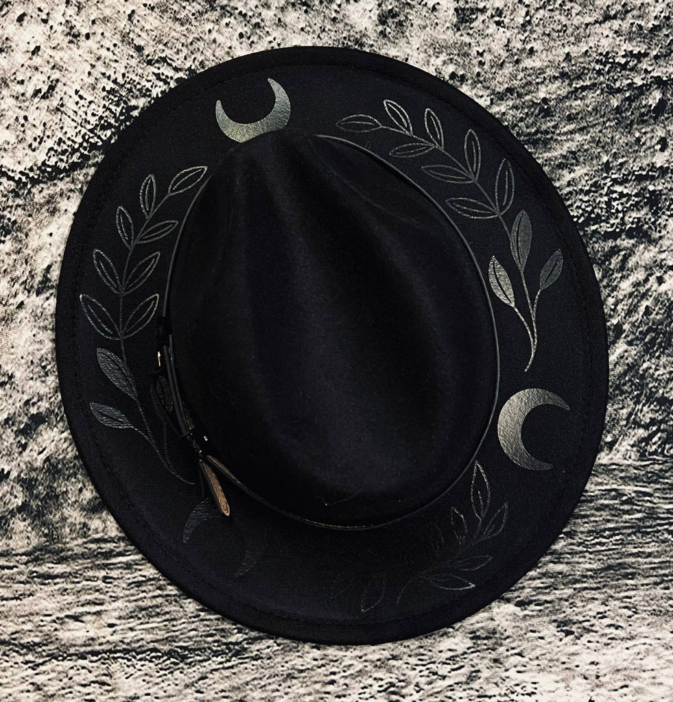 Vegan Felt Hat - Black Fern Moon