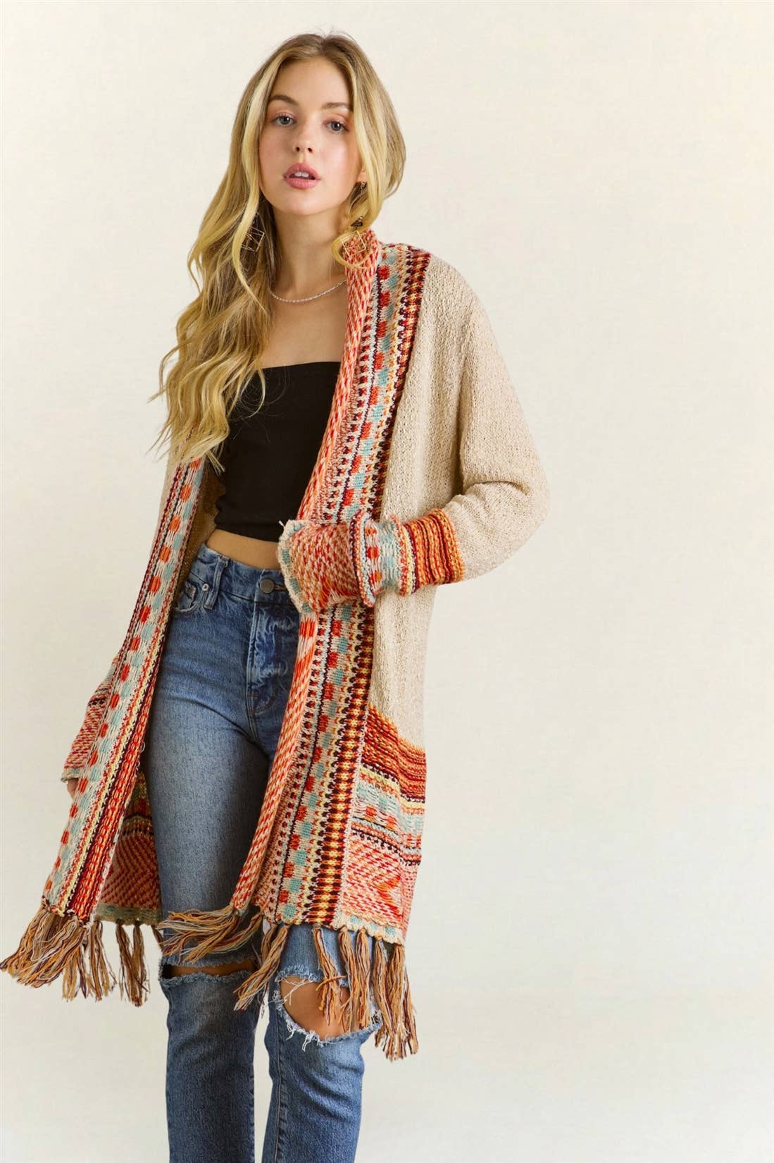 Cozy Boho Fringe Cardigan