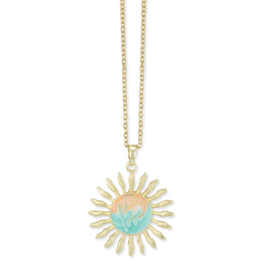 Beach Days Enamel Sun Necklace