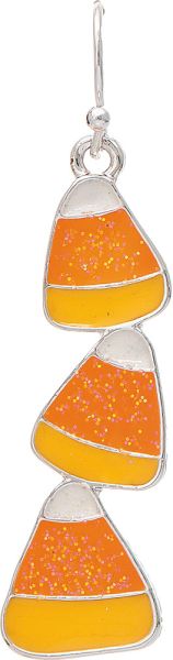 Silver Candy Corn Earring