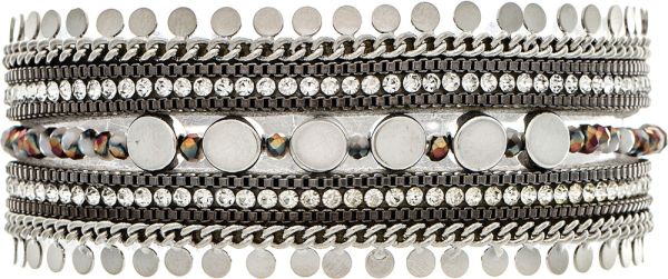 Silver Grey Crystal Chain Magnetic Bracelet