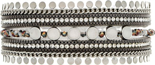 Silver Grey Crystal Chain Magnetic Bracelet