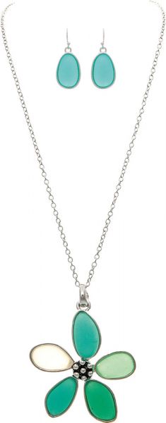 Sea Gems Flower Necklace Set