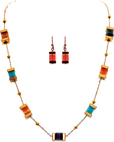 Beaded Stack Station Necklace Set