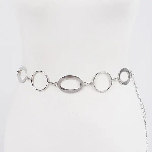 Multi Round Metal Chain Belt