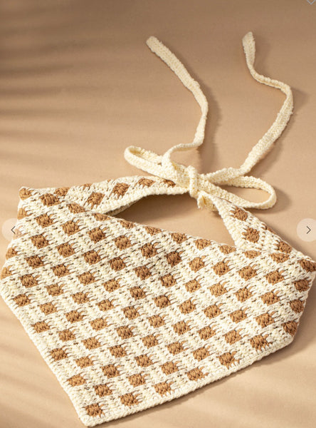 Checkered Crochet Bandana