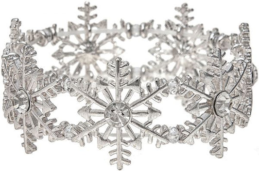 Silver Crystal Snowflake Bracelet