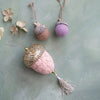 Fabric Lace Acorn Ornament w/ Tassel