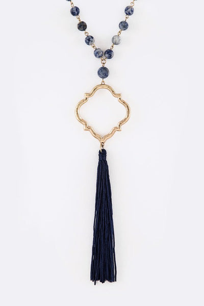Silk Tassel Pendant Drop Necklace