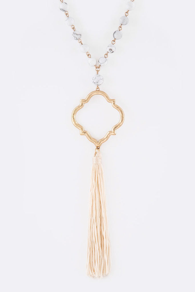 Silk Tassel Pendant Drop Necklace