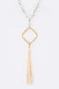 Silk Tassel Pendant Drop Necklace