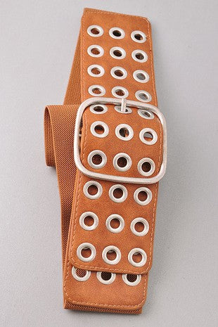 Wide Strech Belt with Square Buckle