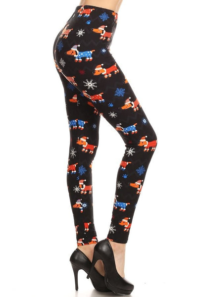 Winter Dogs Printed Leggings