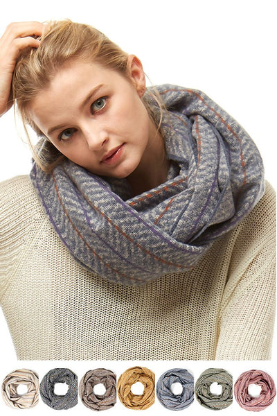 Herringbone Pattern Infinity Scarf