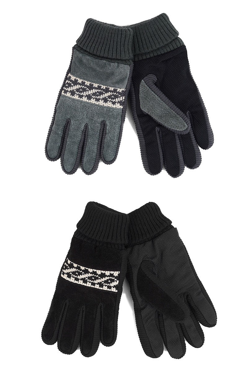 Men's Leather Non-Slip Grip Gloves with Lining