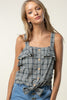 Plaid Tank w/ Wood Buttons