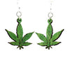 Wooden Hemp Leaf Earrings