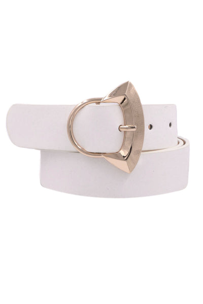 White Faux Leather Belt