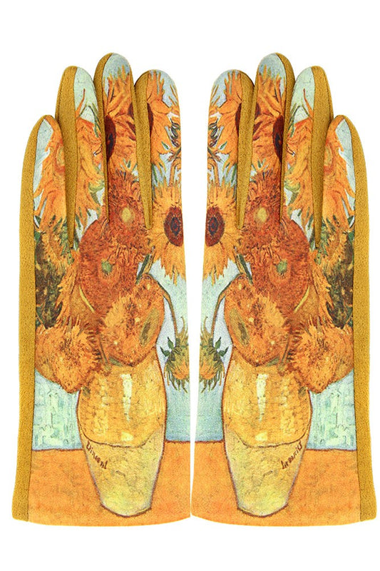 Van Gogh Sunflower Smart Touch Gloves