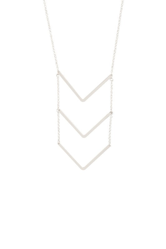 Silver Chevron Chain Link Necklace