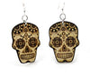 Wood Sugar Skull Earrings