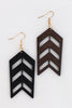 Boho Chevron Laser Cut Wood Earrings