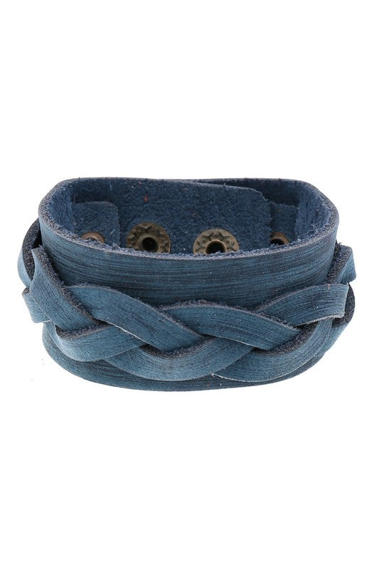 Braided Leather Cuff Bracelet