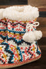 Hand Knitted Multi Color Slipper Boots
