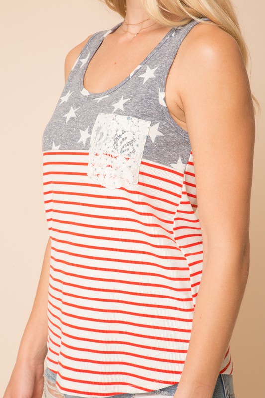 Star & Stripe Sleeveless Top