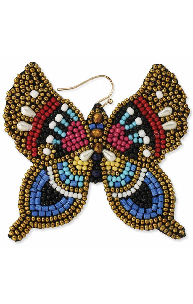 Estate Sale Chic Bead Butterfly Earrings