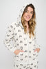 Skull Print Zip Up Hoodie