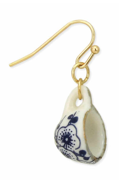 Vintage Ceramic Tea Cup Earrings