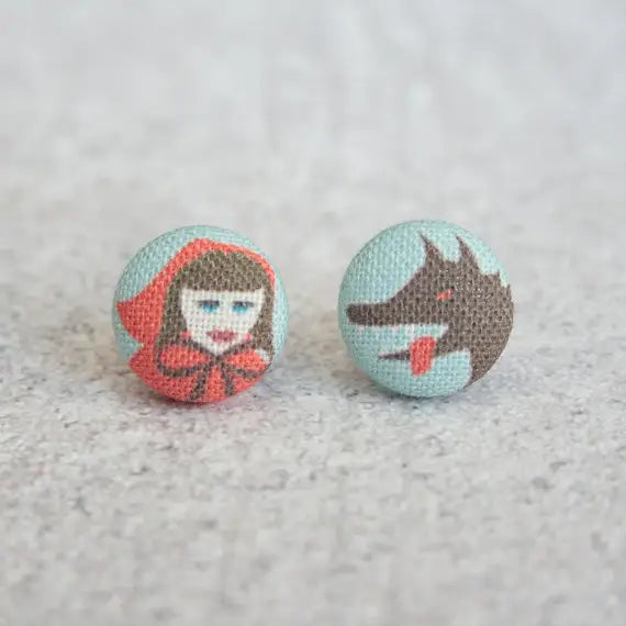 Fabric Stud Earrings