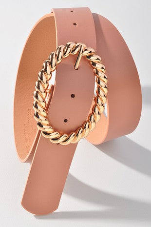 Gold Oval Leather Buckle