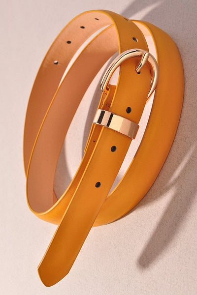 Simple Mustard Leather Belt