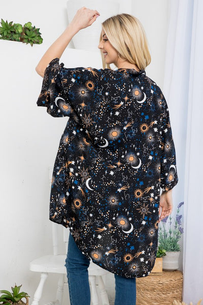 Galaxy Print Kimono